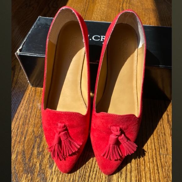 J. CREW Microsuede Tassel Loafer- Belvedere Red - Picture 2 of 9